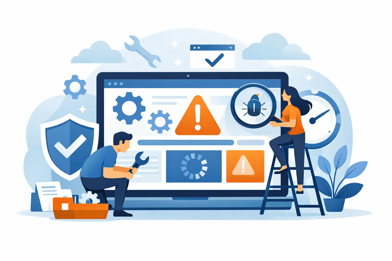 Website onderhoud dat problemen voorblijft