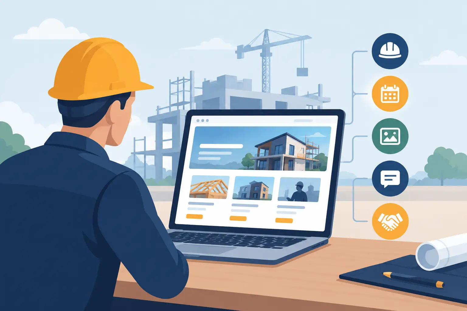 Website functies voor aannemers die werk opleveren